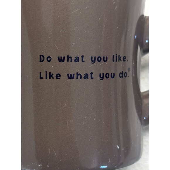 Life Is Good Ceramic Mug Cup Heart Design Inspirational -Brown Dine Style 10oz - Picture 2 of 4